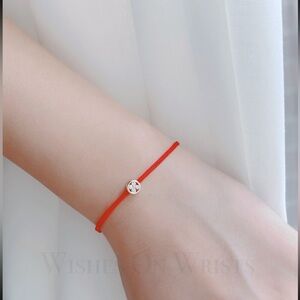 Red Lucky protection four leaf Clover Charm Bracelet